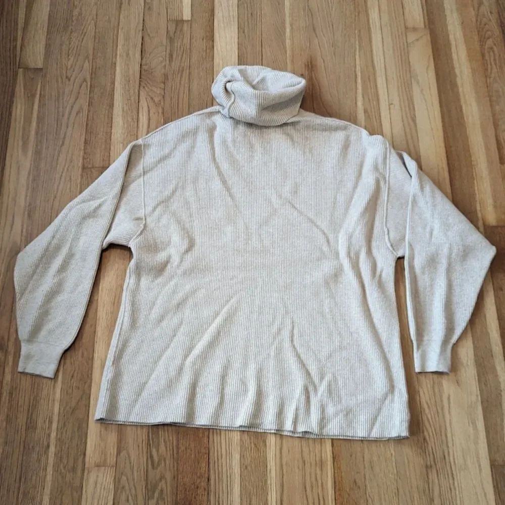 Free People Chunky Turtleneck Sweater Tam Beige